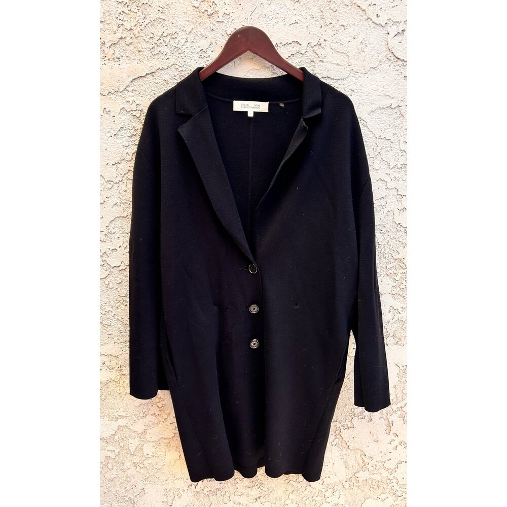 Diane Von Furstenberg Long Knit Coatigan Sweater Size Medium